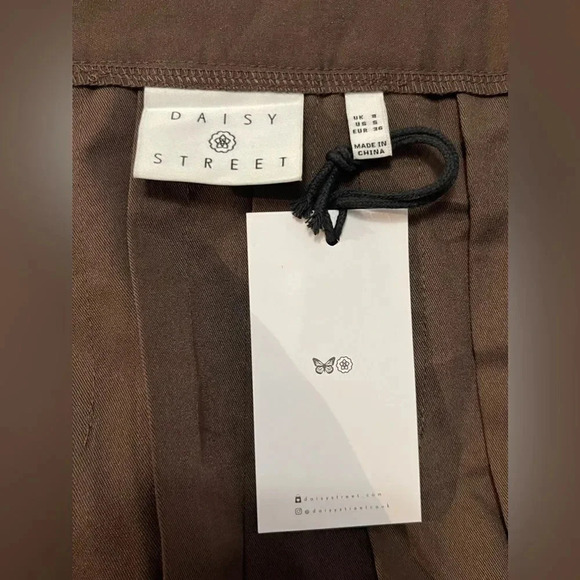 ASOS Y2K Mini Pleated Tennis Mini Skirt Brown Small Schoolgirl Wrap High Rise - Picture 6 of 6